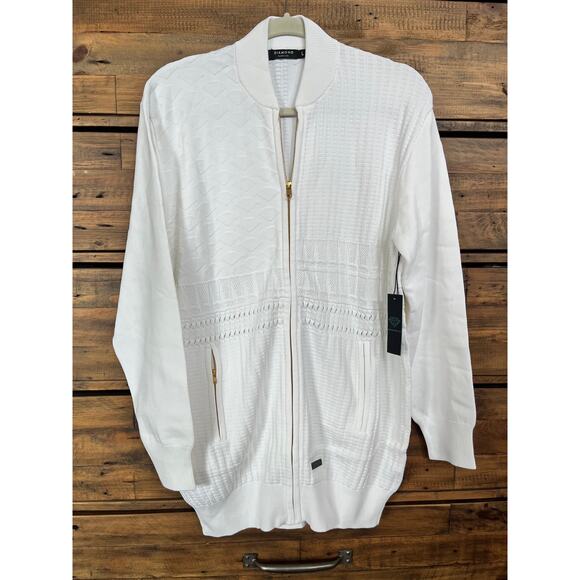 DIAMOND SUPPLY CO. Women's Quartz Varsity White Cardigan Sz L NWT - Picture 1 of 10